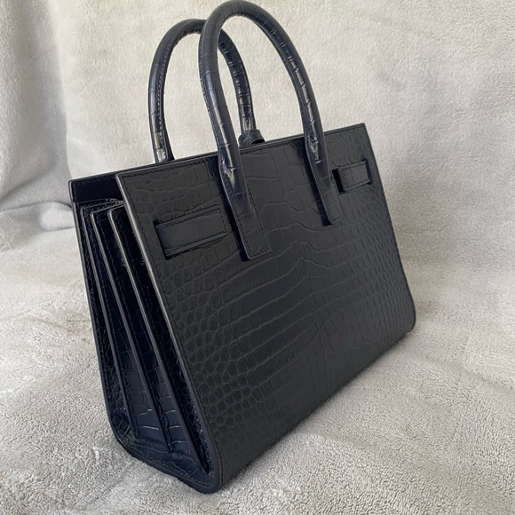 Saint Laurent - Sac de Jour Nano in Navy Embossed Crocodile Shiny leather - Picture 5 of 10